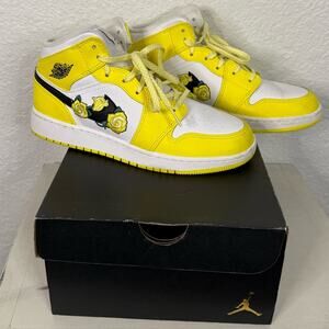 Nike Jordan Air Mid SE Dynamic Yellow Floral Sneakers Youth 5.5/ Women’s 7